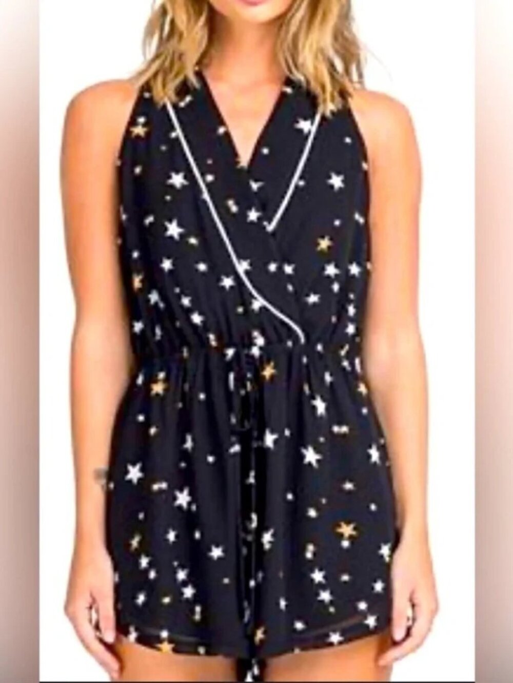 Star Print Romper Rock and Roll Chic Indie Sleaze Fashion SzM LUSH